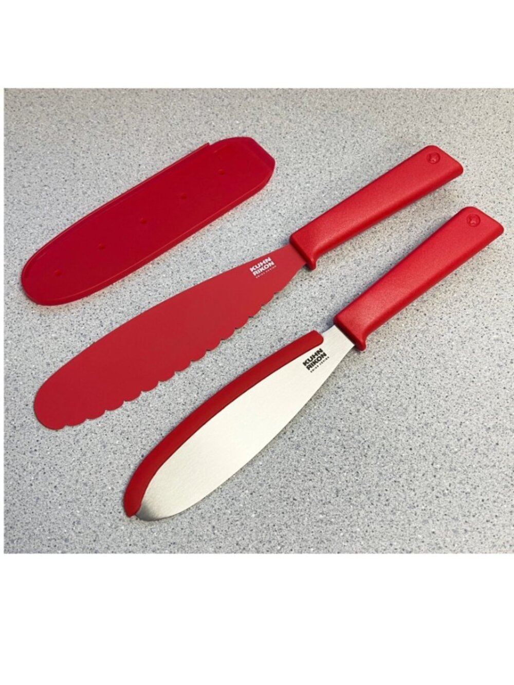 Kuhn Rikon Stainless Steel Sandwich Knife & Spreader Set K85467 NEW RED